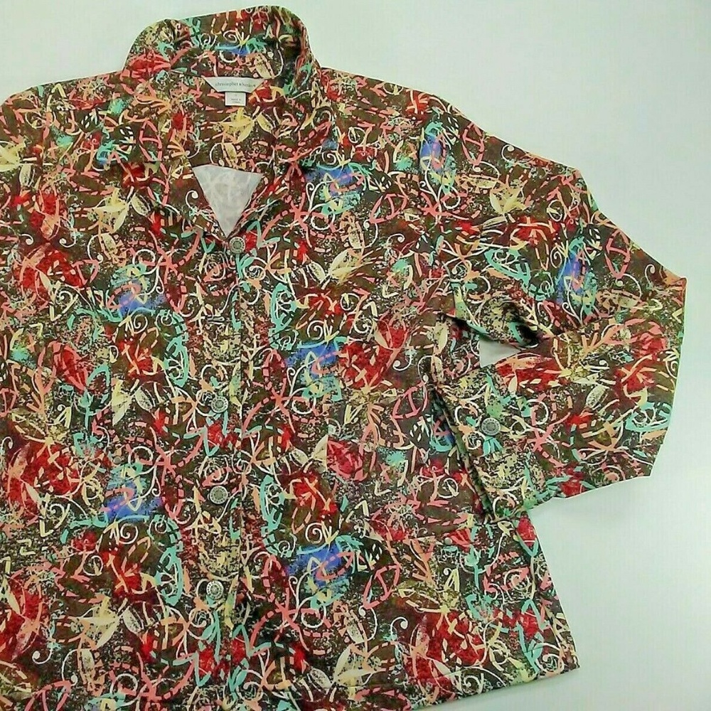Christopher & Banks Floral Stretch Jacket